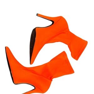 Vibrant Orange Women's Stiletto Boots